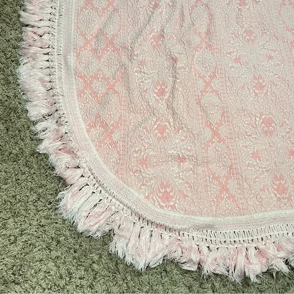 Sears Bellissimo 1960's Pink Brocade Bedspread Made In Italy FULL/Queen 69X88 - Picture 5 of 10